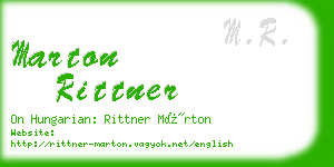 marton rittner business card